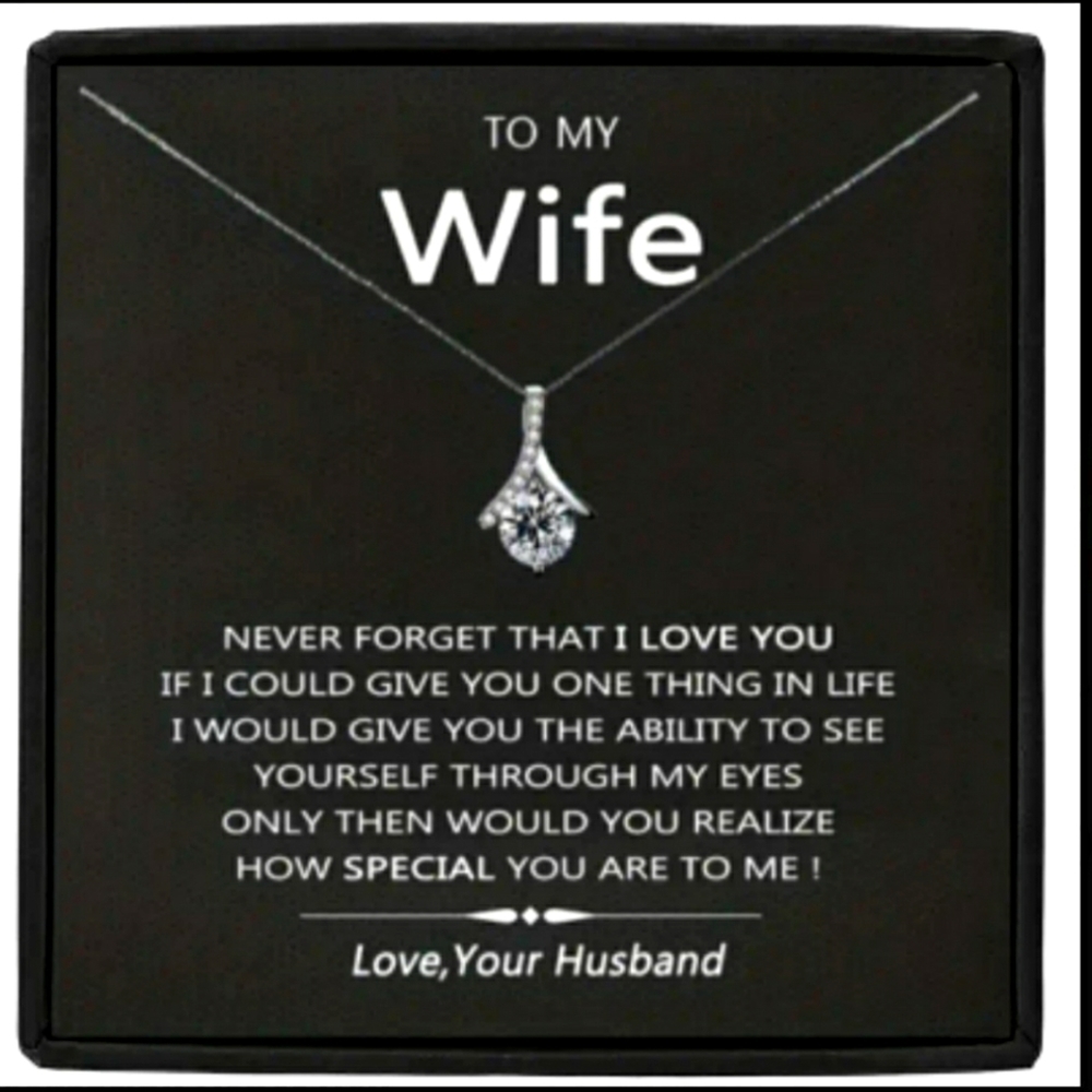 Rhinestone Pendant Necklace Gift Box For Wife